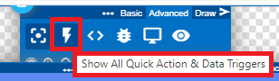 Signage quick action data trigger